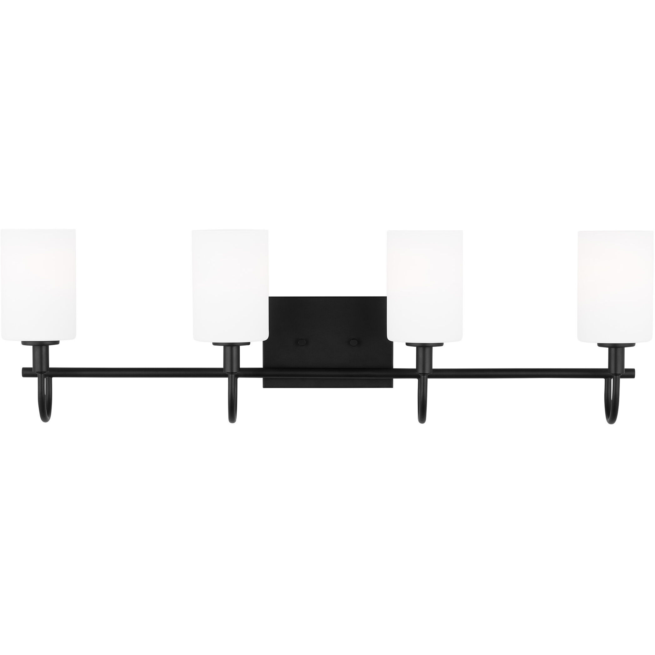 Oak Moore 4 Light 33.88 inch Midnight Black Bath Vanity Wall Light