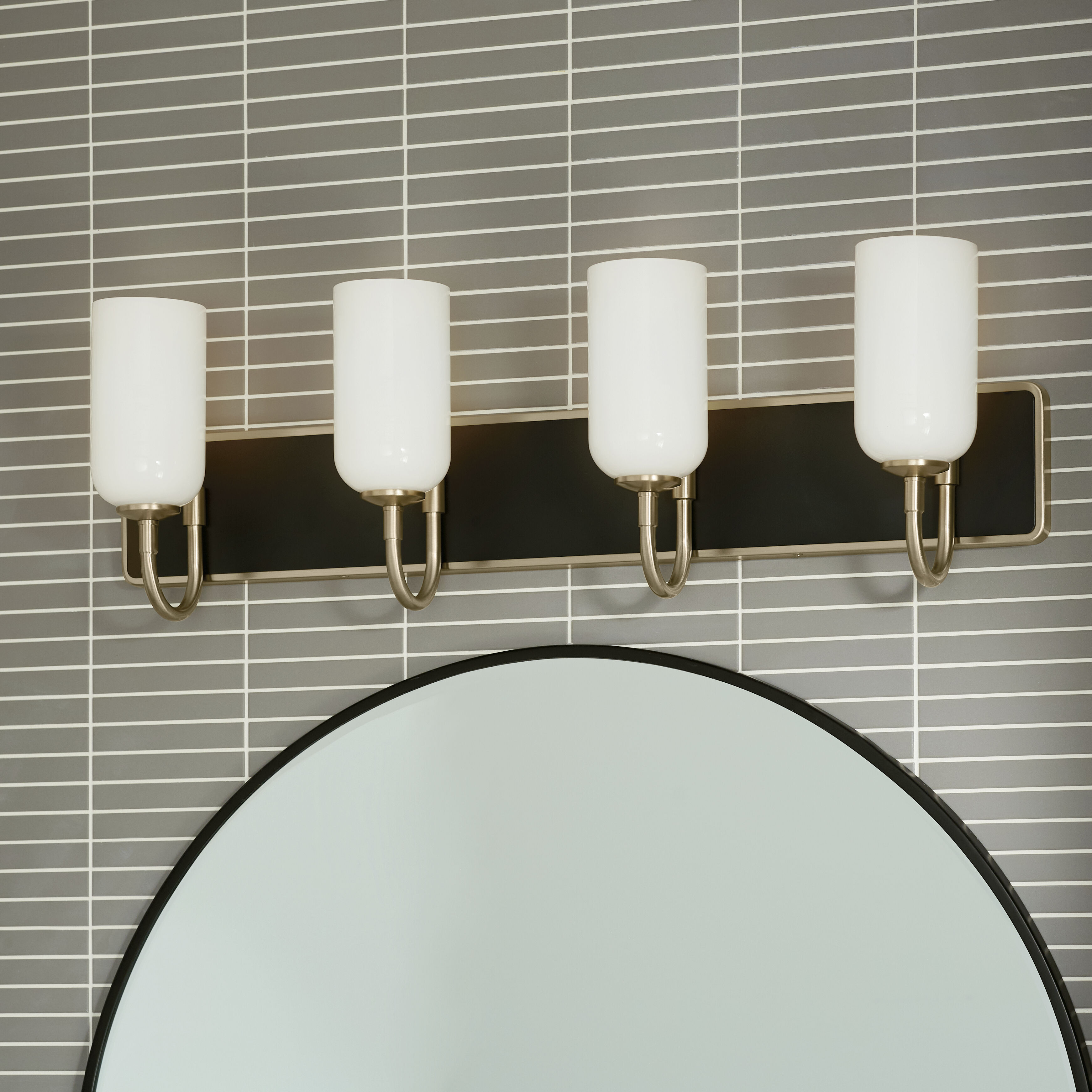 Solia LED 32 inch Champagne Bronze with Black Bathroom Vanity Light Wall Light