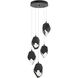 Chrysalis 5 Light 16.1 inch Black Pendant Ceiling Light in Black Crystal, Standard Pipe
