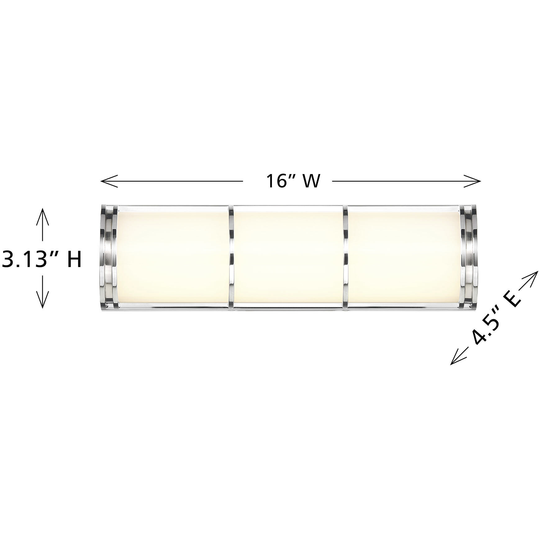 Harper LED 16 inch Chrome Bathroom Vanity Light Wall Light