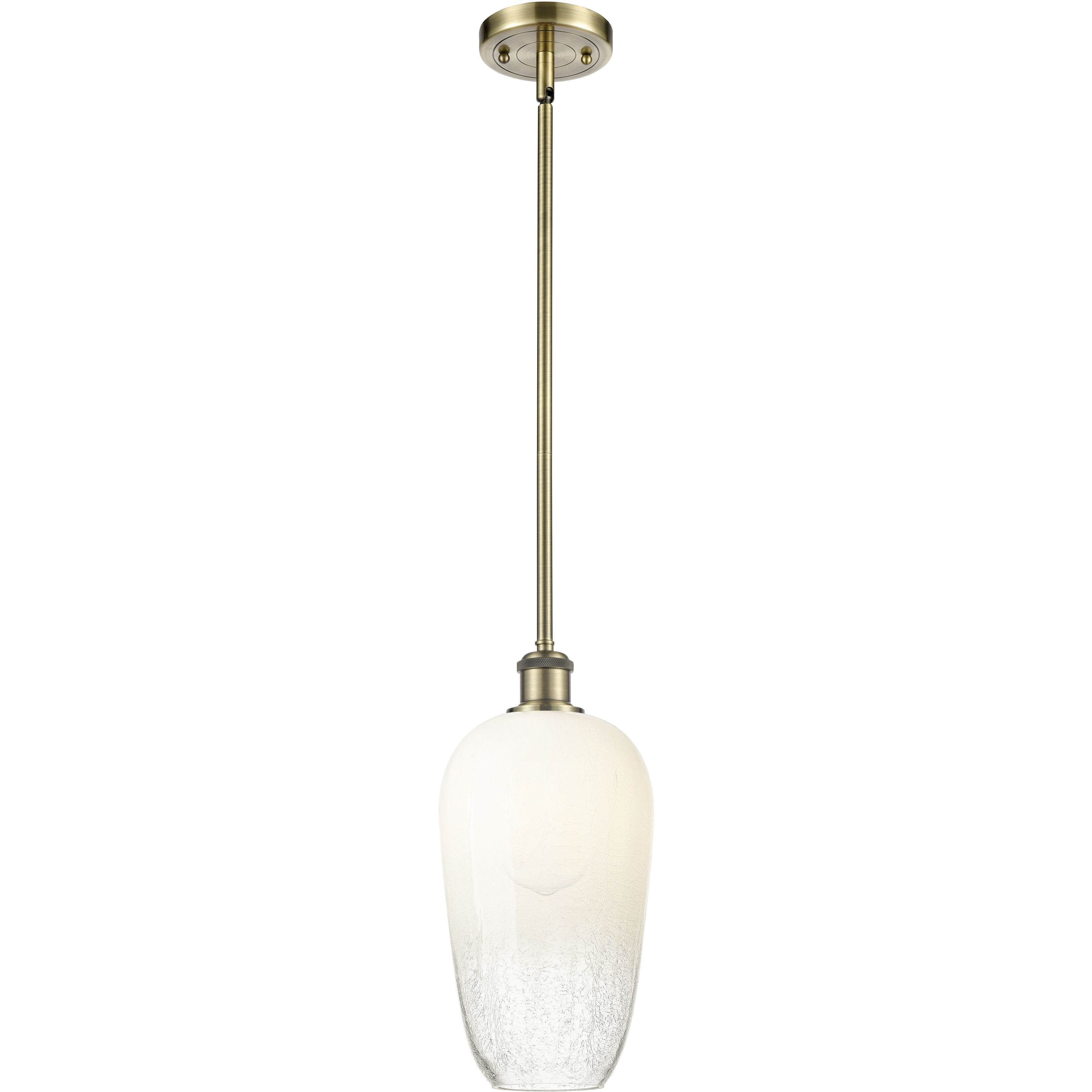 Ballston Brookhaven Flute 1 Light 7 inch Antique Brass Mini Pendant Ceiling Light in Opal Glass