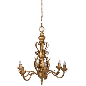 Classic Vintage 24 inch Gold Chandelier Ceiling Light