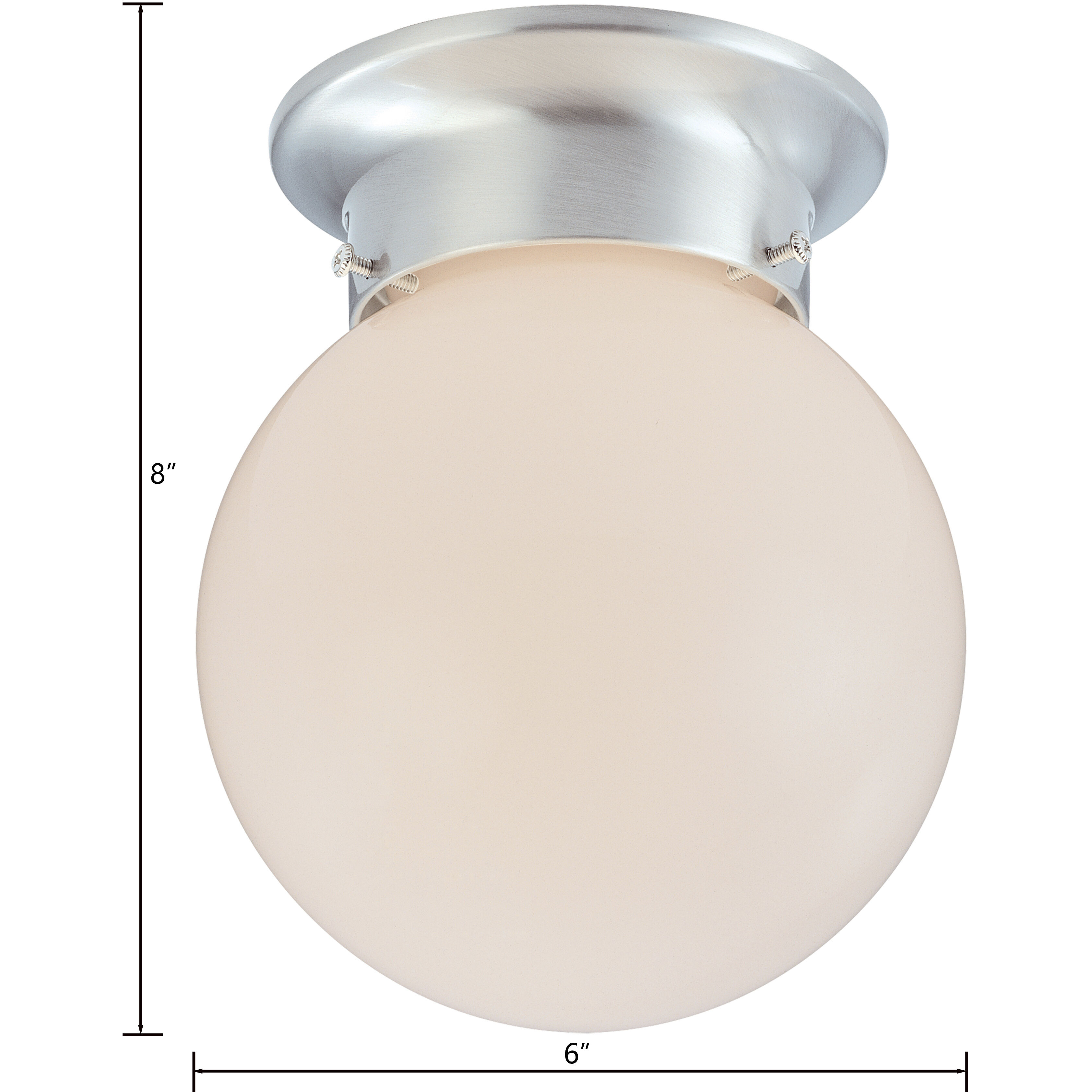 Orb 1 Light 6 inch Brushed Nickel Flush Mount Ceiling Light