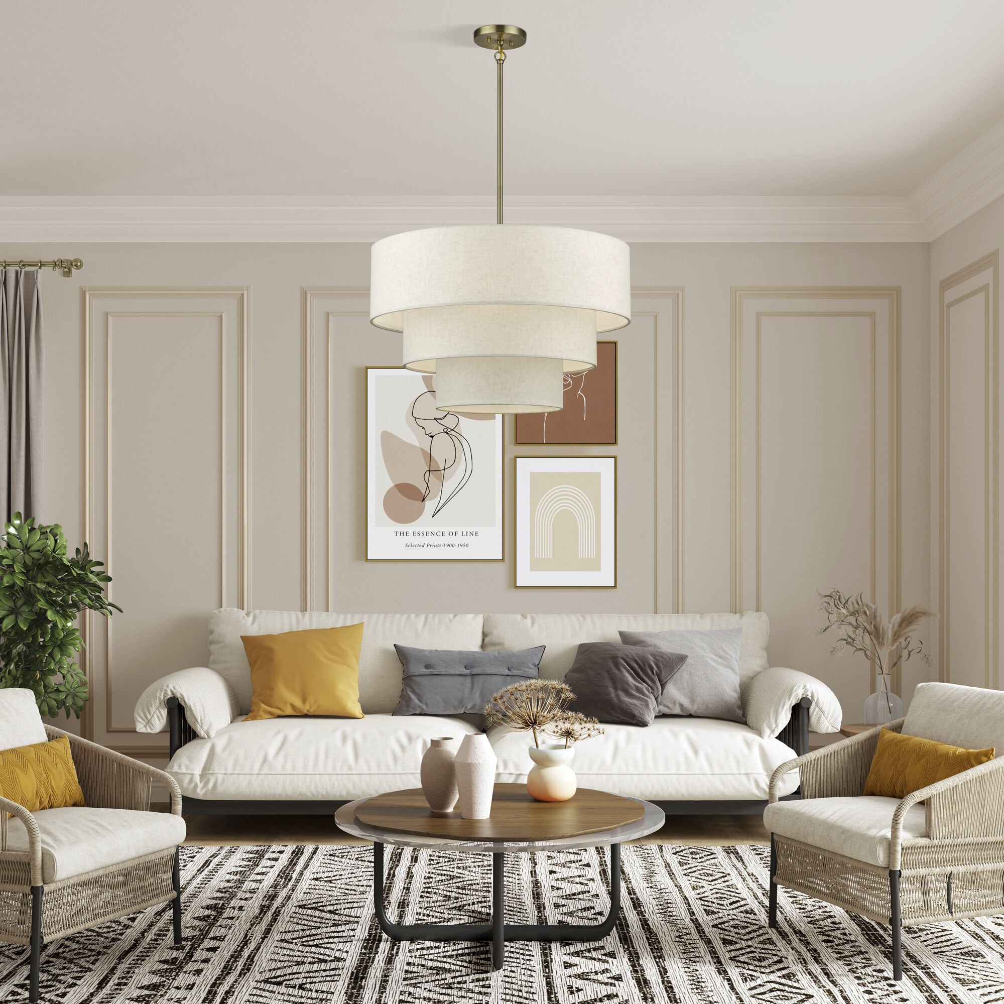 Manorwood 5 Light 28 inch Antique Brass Pendant Chandelier Ceiling Light, Medium