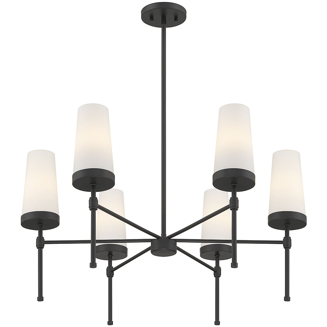 Haynes 6 Light 30 inch Matte Black Chandelier Ceiling Light, Essentials