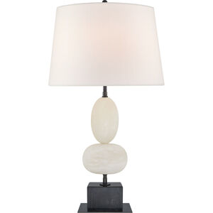 Thomas O'Brien Dani 27.5 inch 100 watt Alabaster and Black Marble Table Lamp Portable Light, Medium