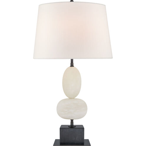 Thomas O'Brien Dani 27.5 inch 100.00 watt Alabaster and Black Marble Table Lamp Portable Light, Medium