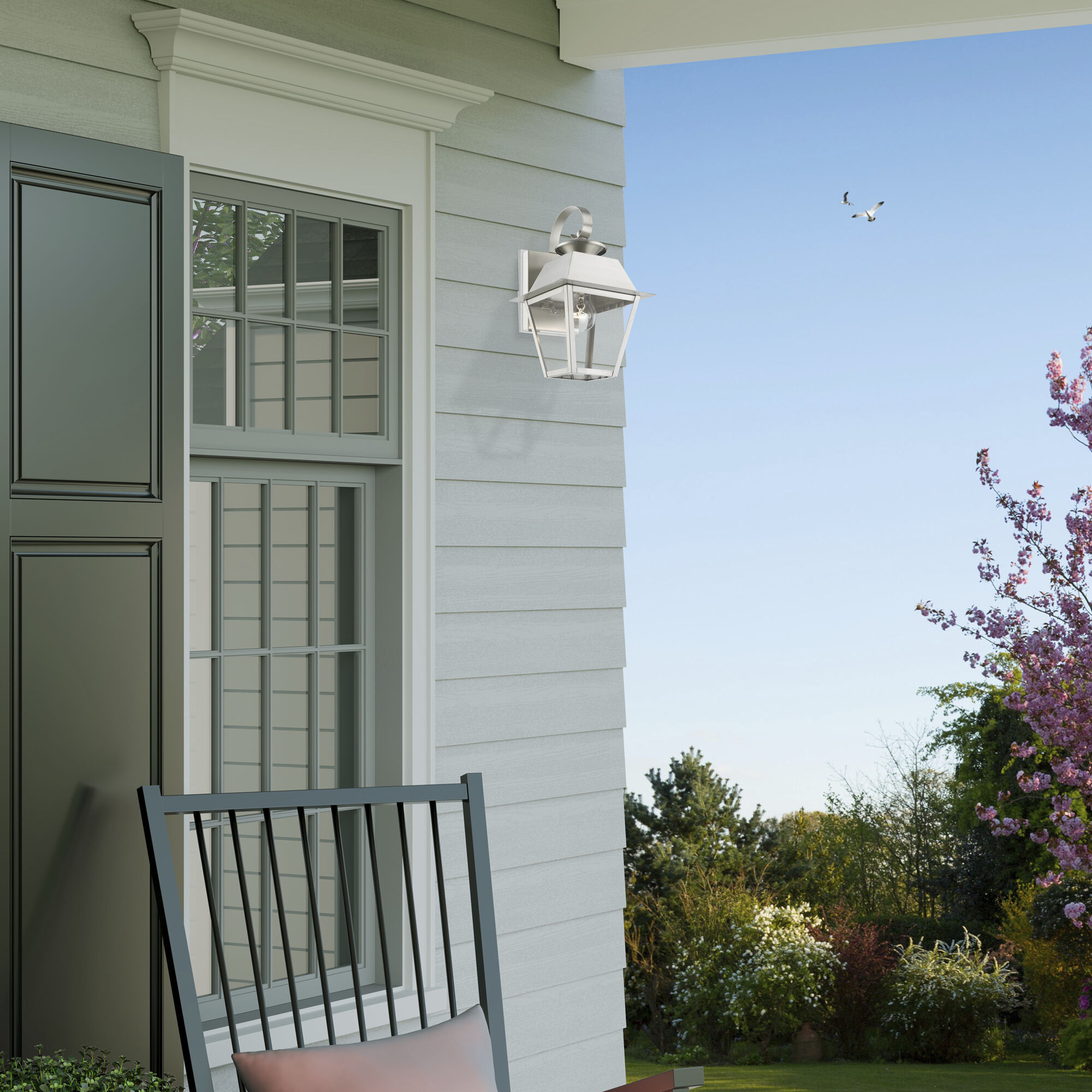 Wentworth 1 Light 13 inch Brushed Nickel Outdoor Small Wall Lantern