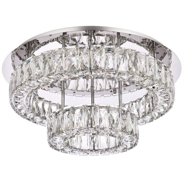 Monroe 2 Light 22 inch Chrome Flush Mount Ceiling Light 