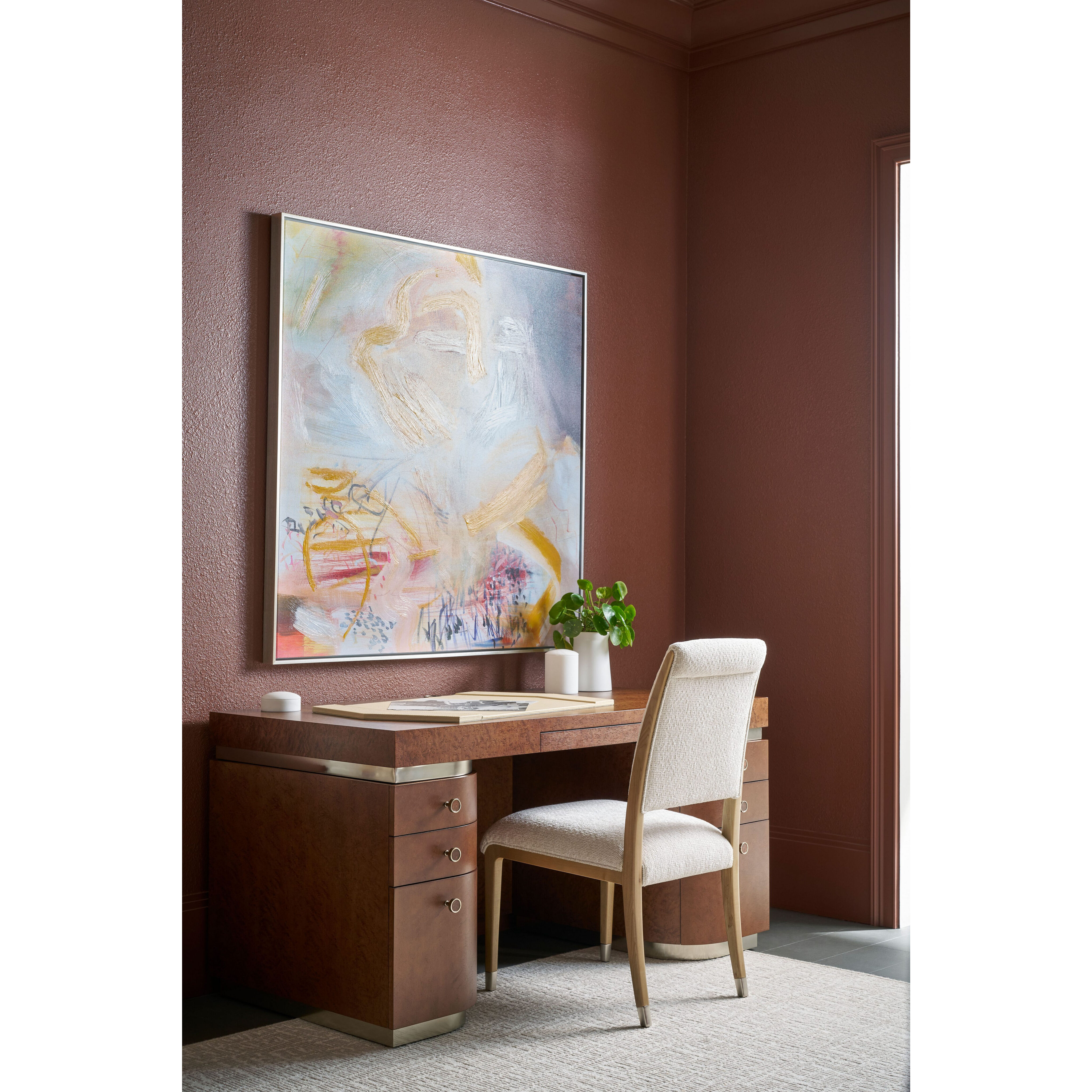 Origins Sesame Dining Side Chair, Wooden, Upholstered