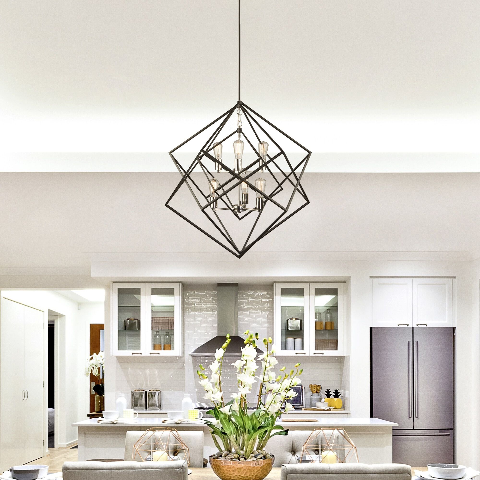 Artistry LED 32 inch Polished Nickel Chandelier Ceiling Light in Polished Brass