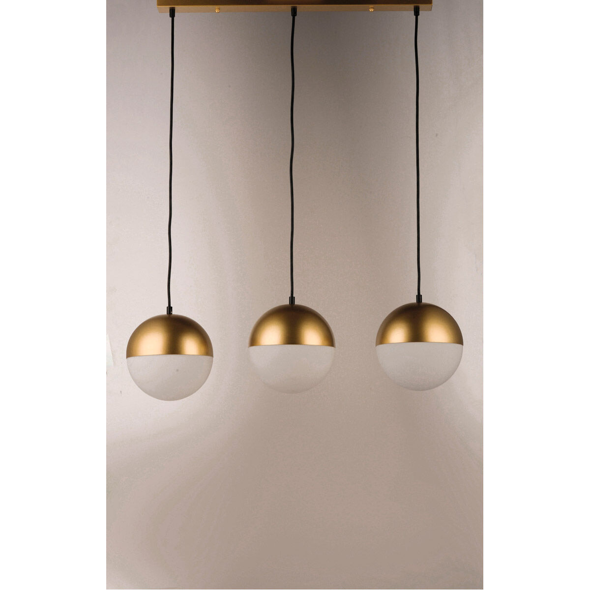 Half Moon LED 30.25 inch Metallic Gold Linear Pendant Ceiling Light