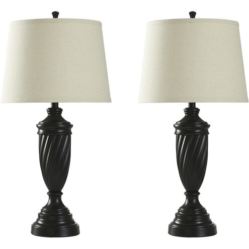Signature 3 inch 100 watt Bronze Wood Table Lamp Portable Light