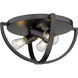 Colson 3 Light 14 inch Matte Black Flush Mount Ceiling Light in No Shade, Damp