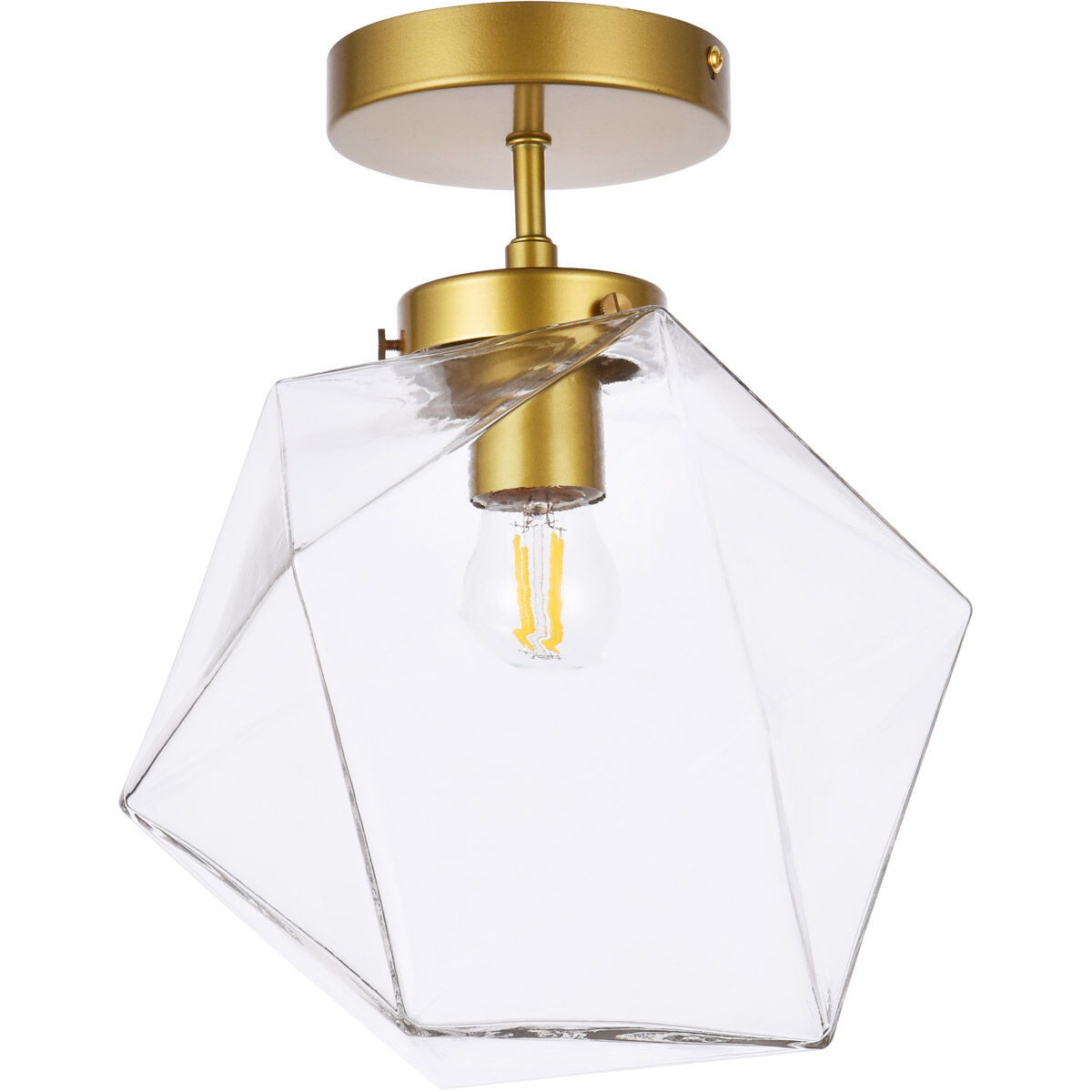 Lawrence 1 Light 10 inch Brass Flush Mount Ceiling Light