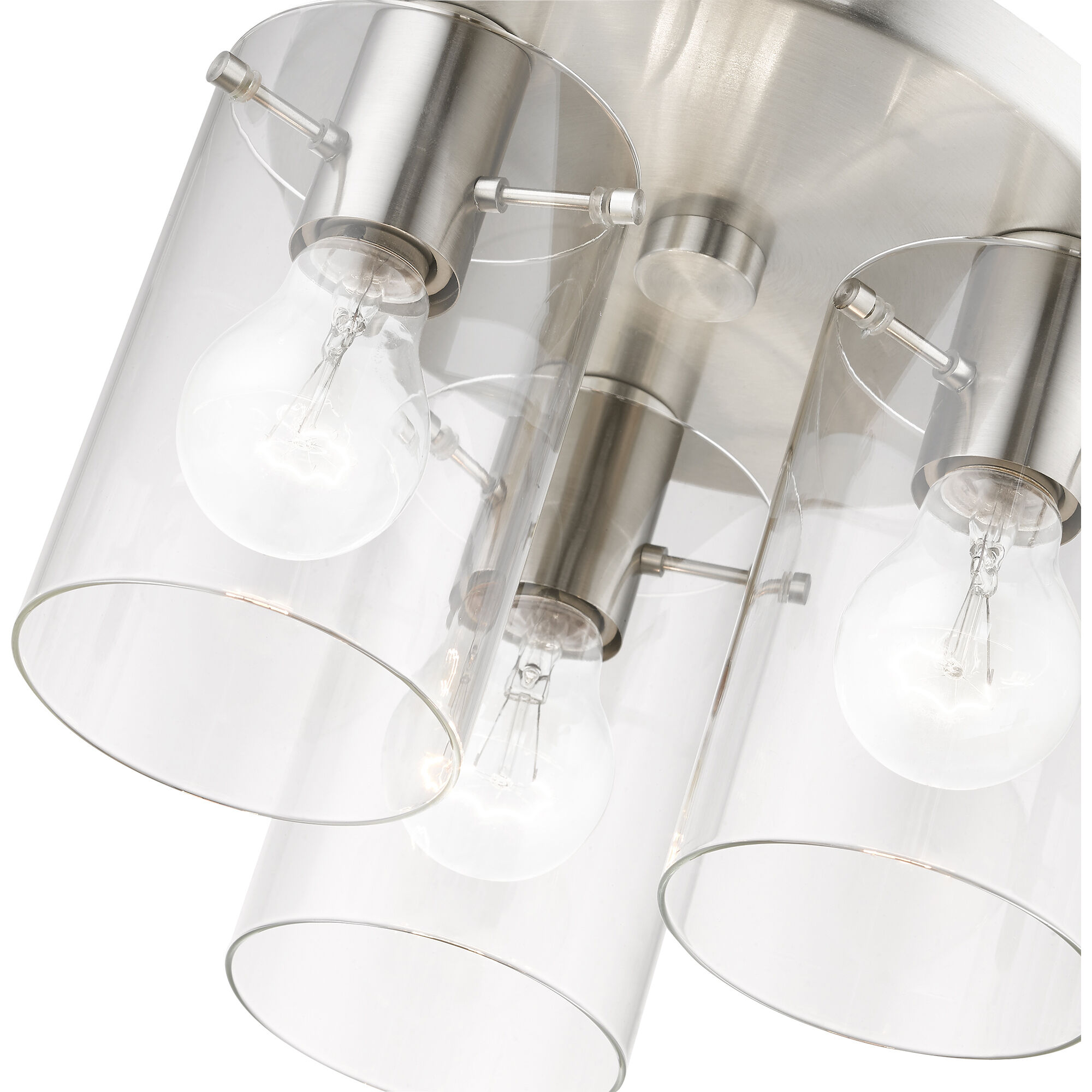 Munich 3 Light 11 inch Brushed Nickel Flush Mount Ceiling Light