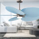 Atlas Alessandra TROPICAL - LK 48 inch Brushed Nickel with Light Blue Blades Ceiling Fan