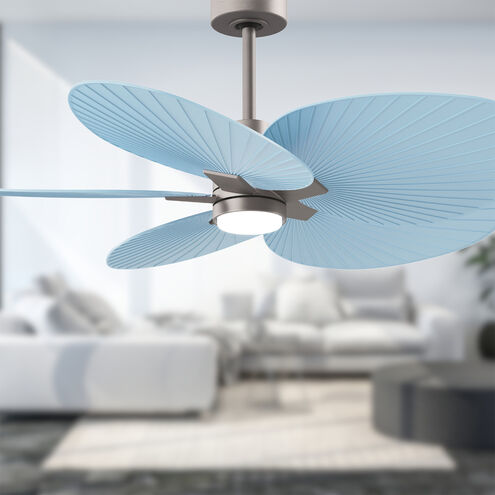 Atlas Alessandra TROPICAL - LK 48 inch Brushed Nickel with Light Blue Blades Ceiling Fan