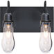 Wish 2 Light 12 inch Black Vanity Light Wall Light