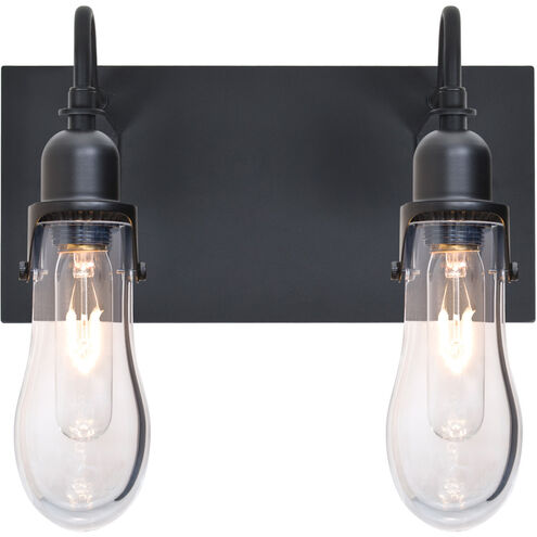 Wish 2 Light 12 inch Black Vanity Light Wall Light
