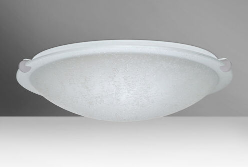 Trio 20 LED 20 inch Satin Nickel Flush Mount Ceiling Light in Stucco Glass