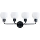 Coraline 4 Light 30 inch Black Bath Vanity Wall Light