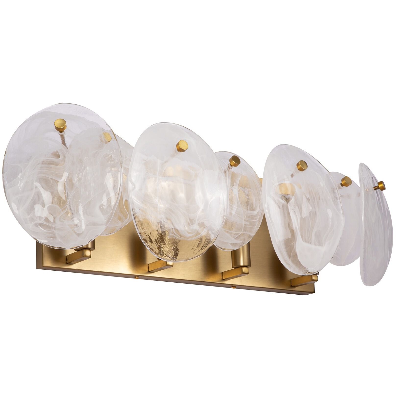 Lily 4 Light 26.26 inch Brushed Brass Bathroom Vanity Wall Light