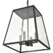Grant 4 Light 12 inch Powder Coated Black Outdoor Hanging Lantern