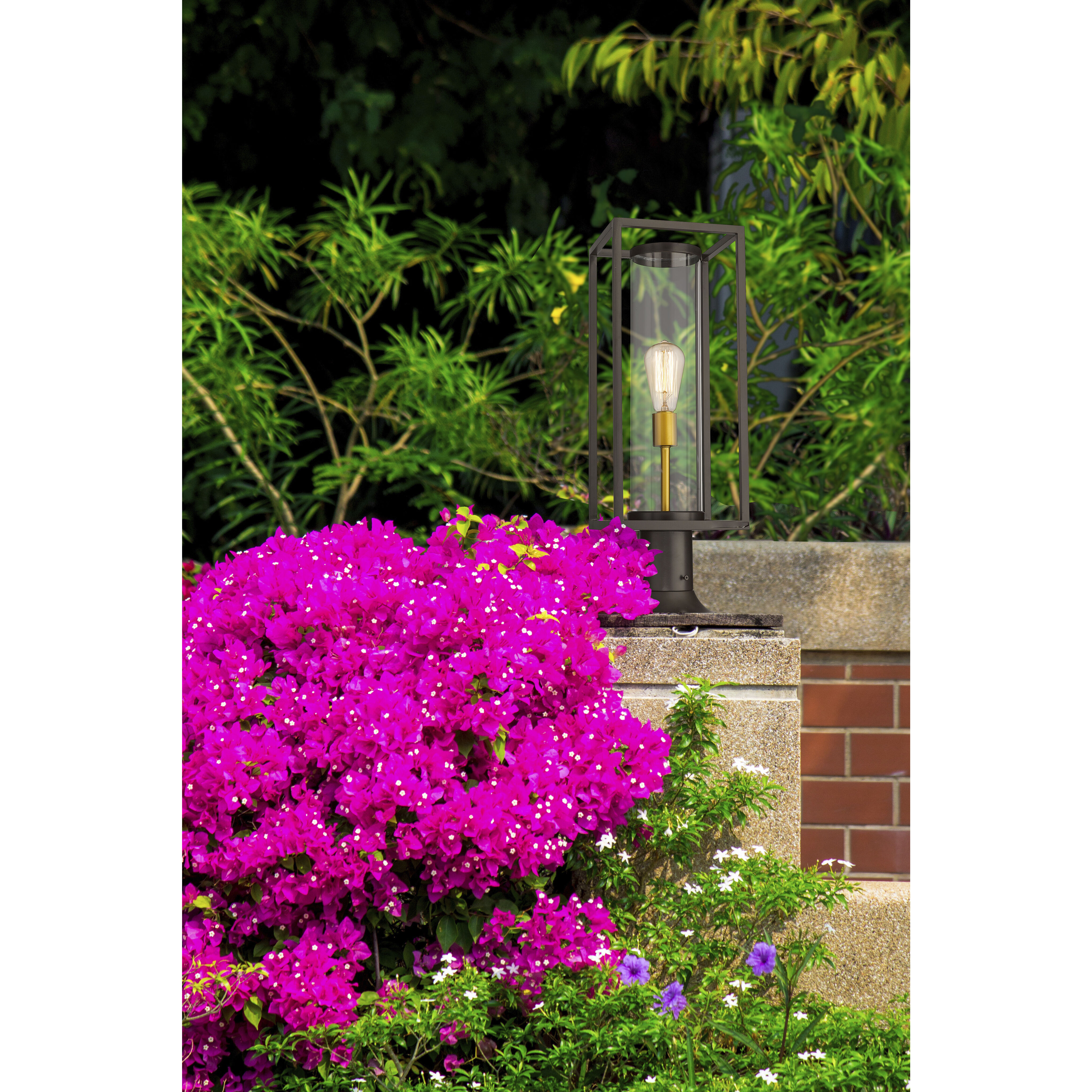 Dunbroch 1 Light 23.75 inch Deep Bronze and Outdoor Brass Outdoor Pier Mounted Fixture