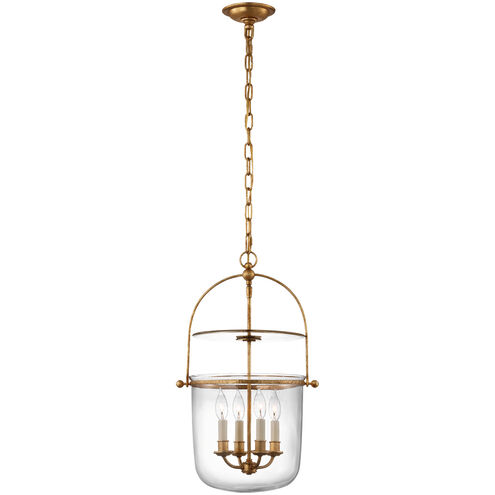 Chapman & Myers Lorford 4 Light 14 inch Gilded Iron Bell Lantern Ceiling Light in Clear Glass, Small