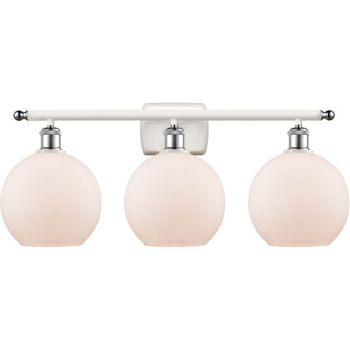 Ballston Athens LED 26 inch White and Polished Chrome Bath Vanity Light Wall Light in Matte White Glass, Ballston