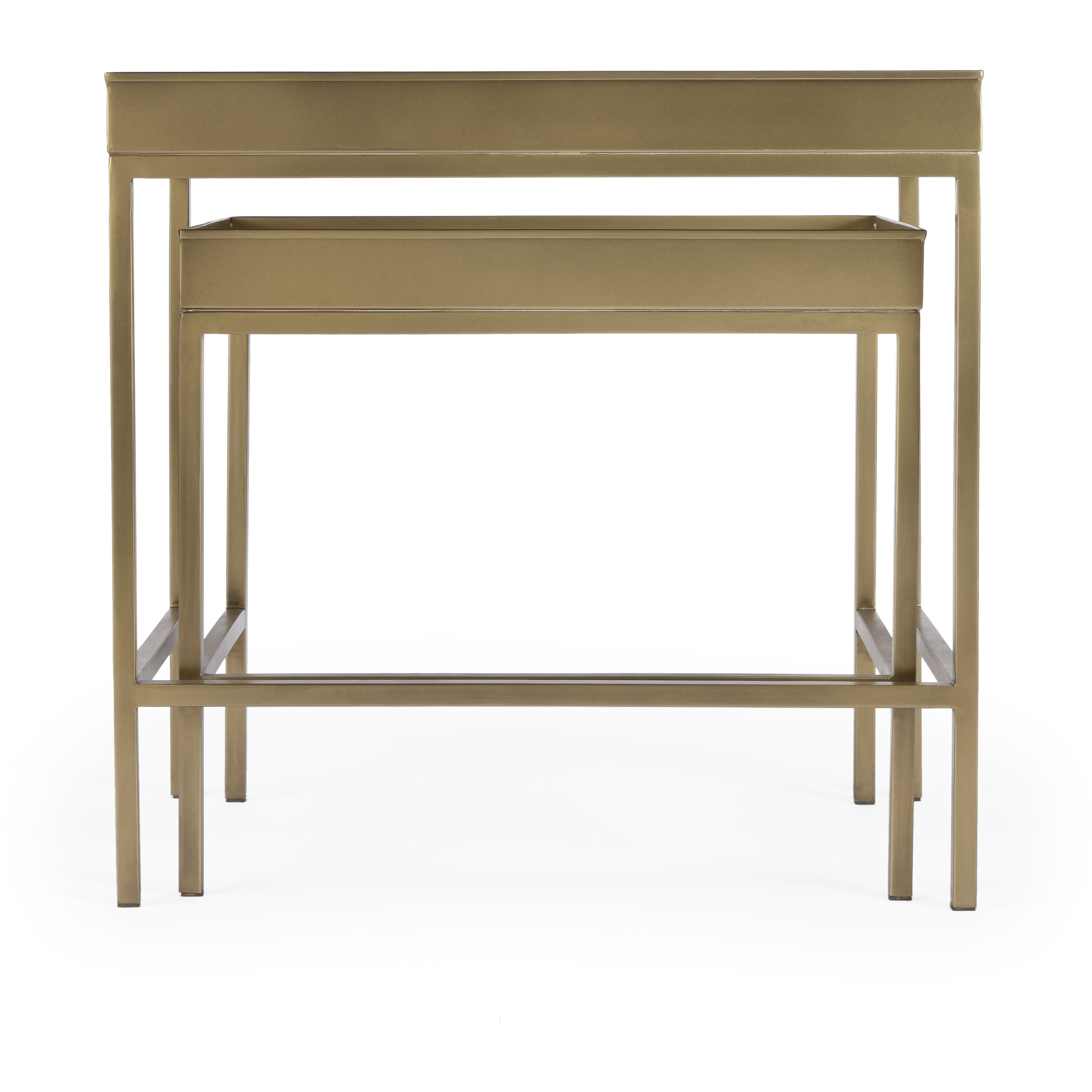 Lenny 2 Piece Glass Nesting Tables in Gold