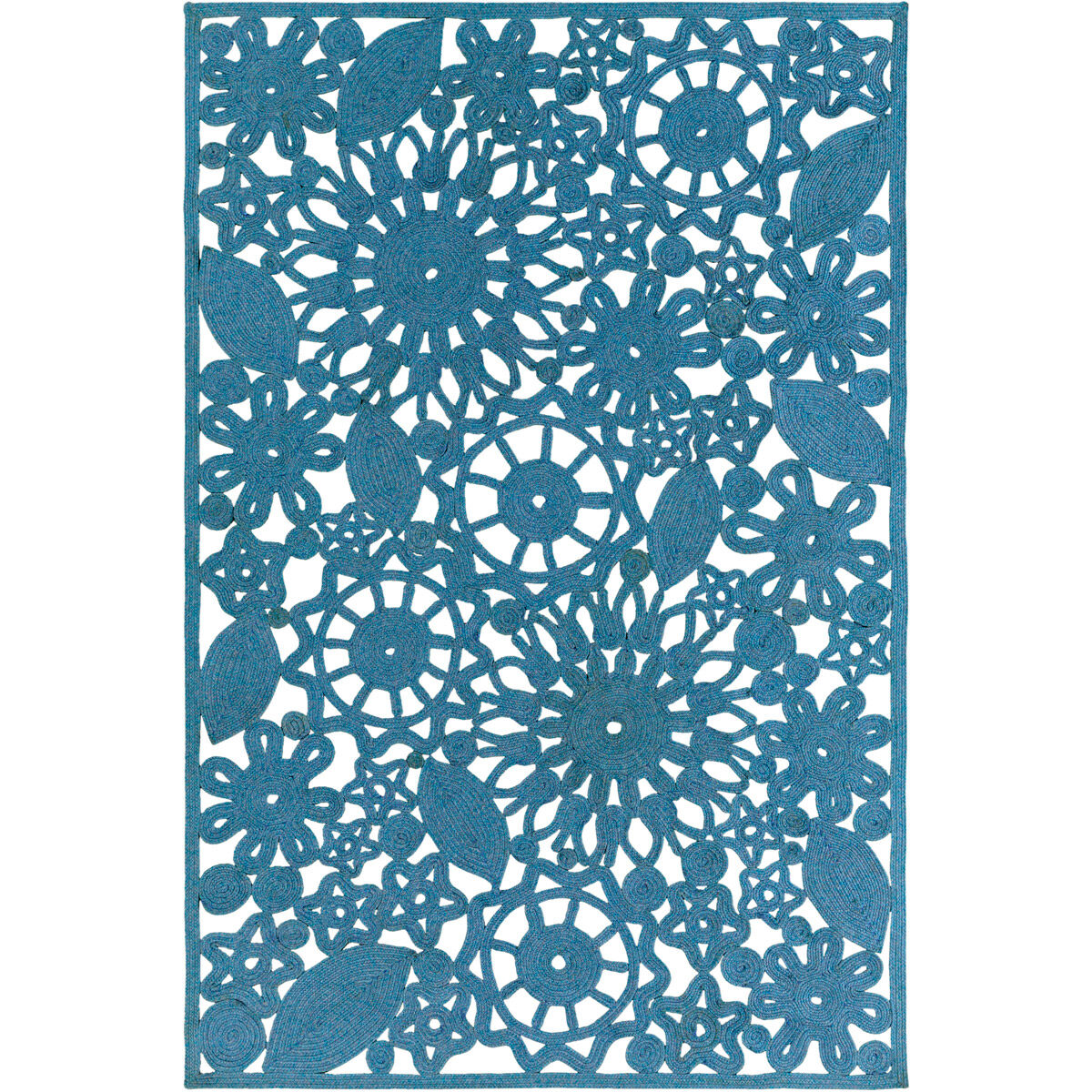 Sanibel 72 X 48 inch Blue Outdoor Area Rug, Polypropylene, Polyester, and Viscose