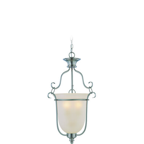 Linden Lane 3 Light 18 inch Satin Nickel Foyer Light Ceiling Light in Frosted