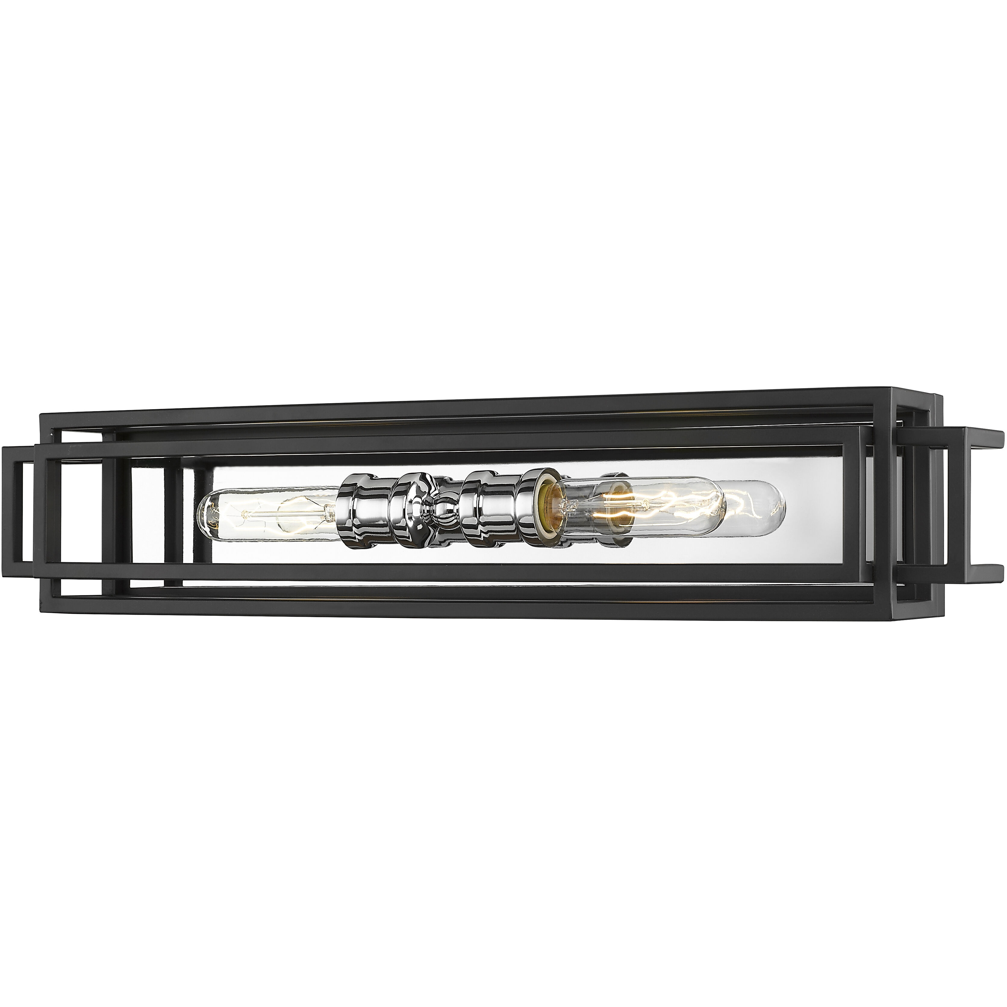 Titania 2 Light 24 inch Black and Chrome Vanity Wall Light