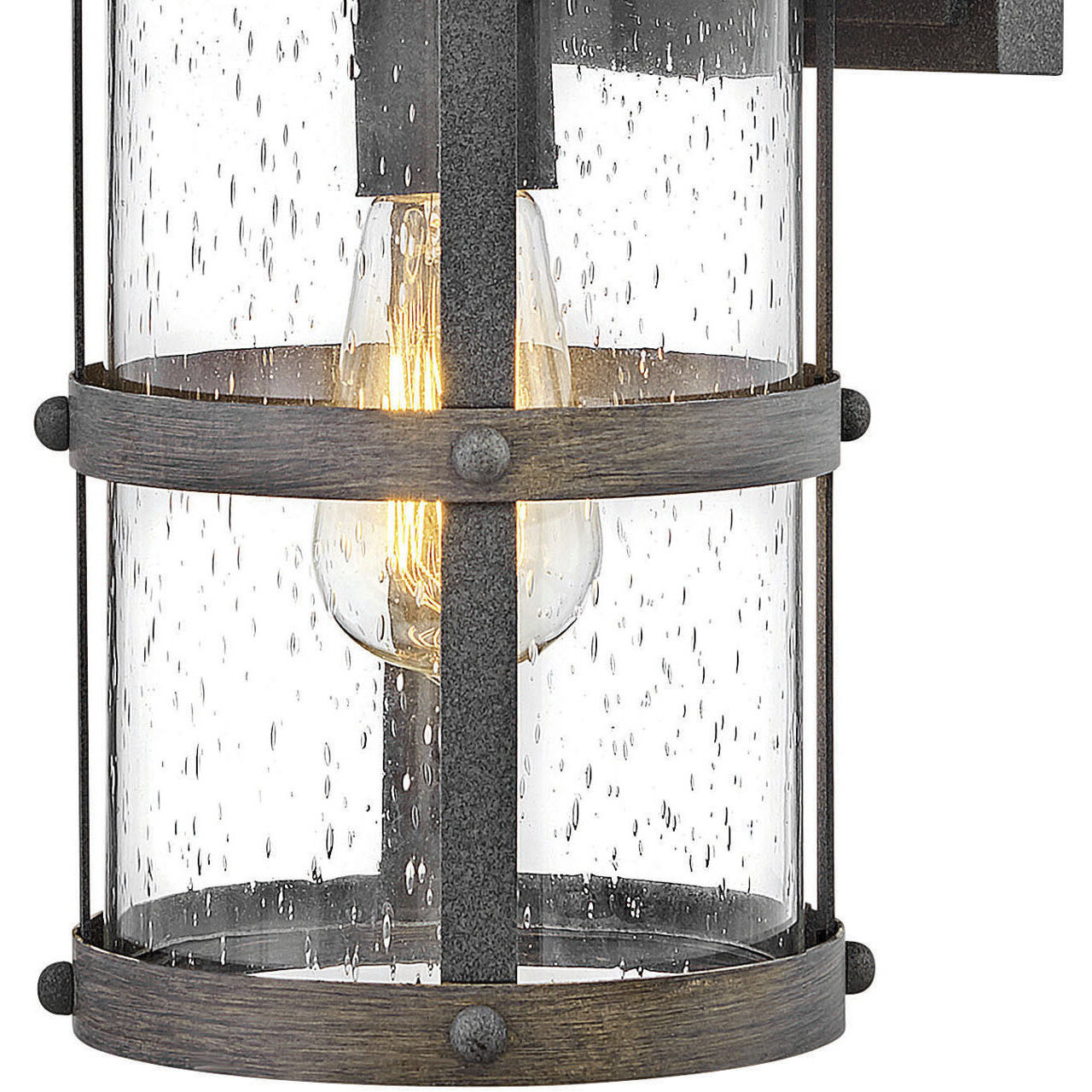Estate Series Lakehouse LED 15 inch Aged Zinc with Driftwood Gray Outdoor Wall Mount Lantern, Small