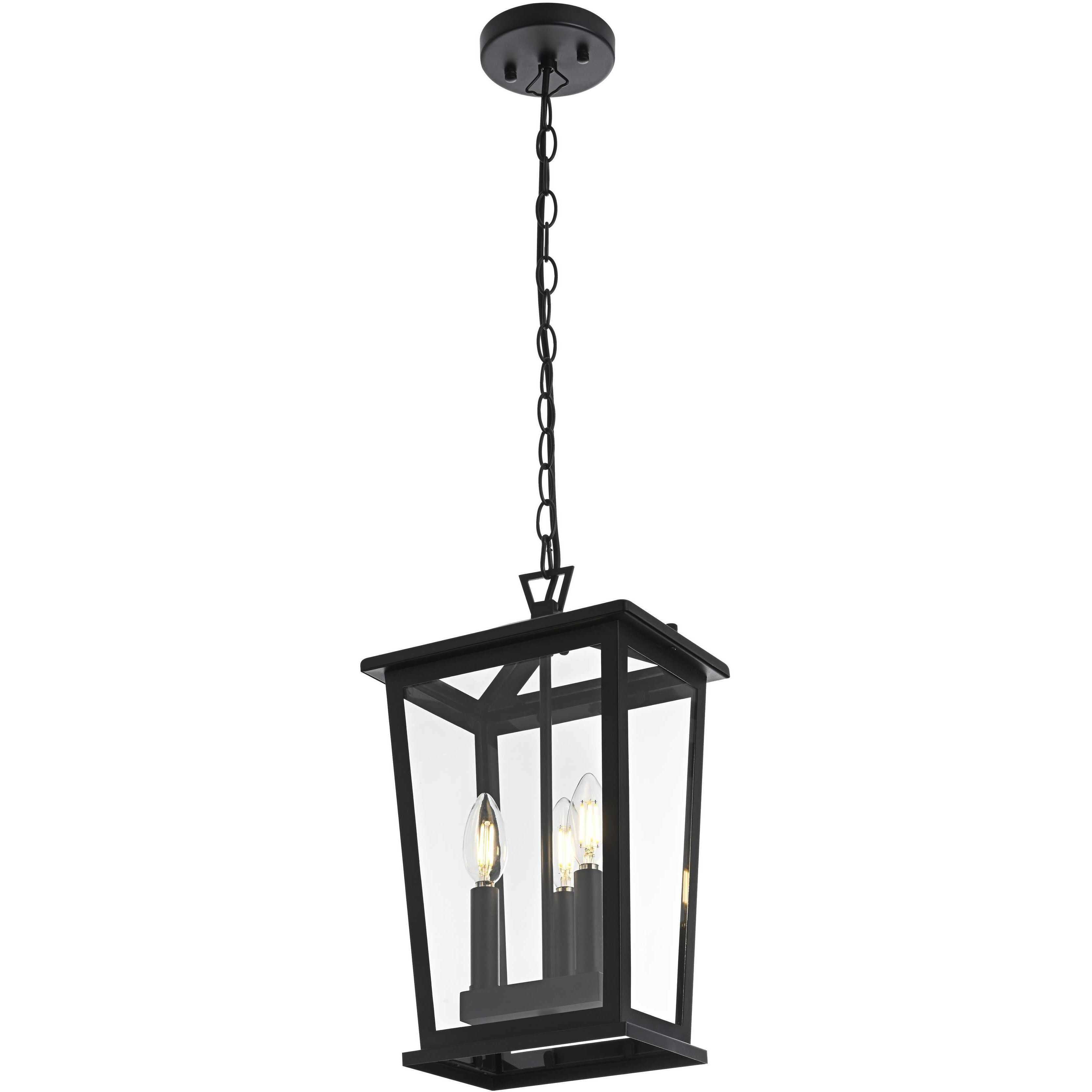 Berks 3 Light 7 inch Black Outdoor Pendant