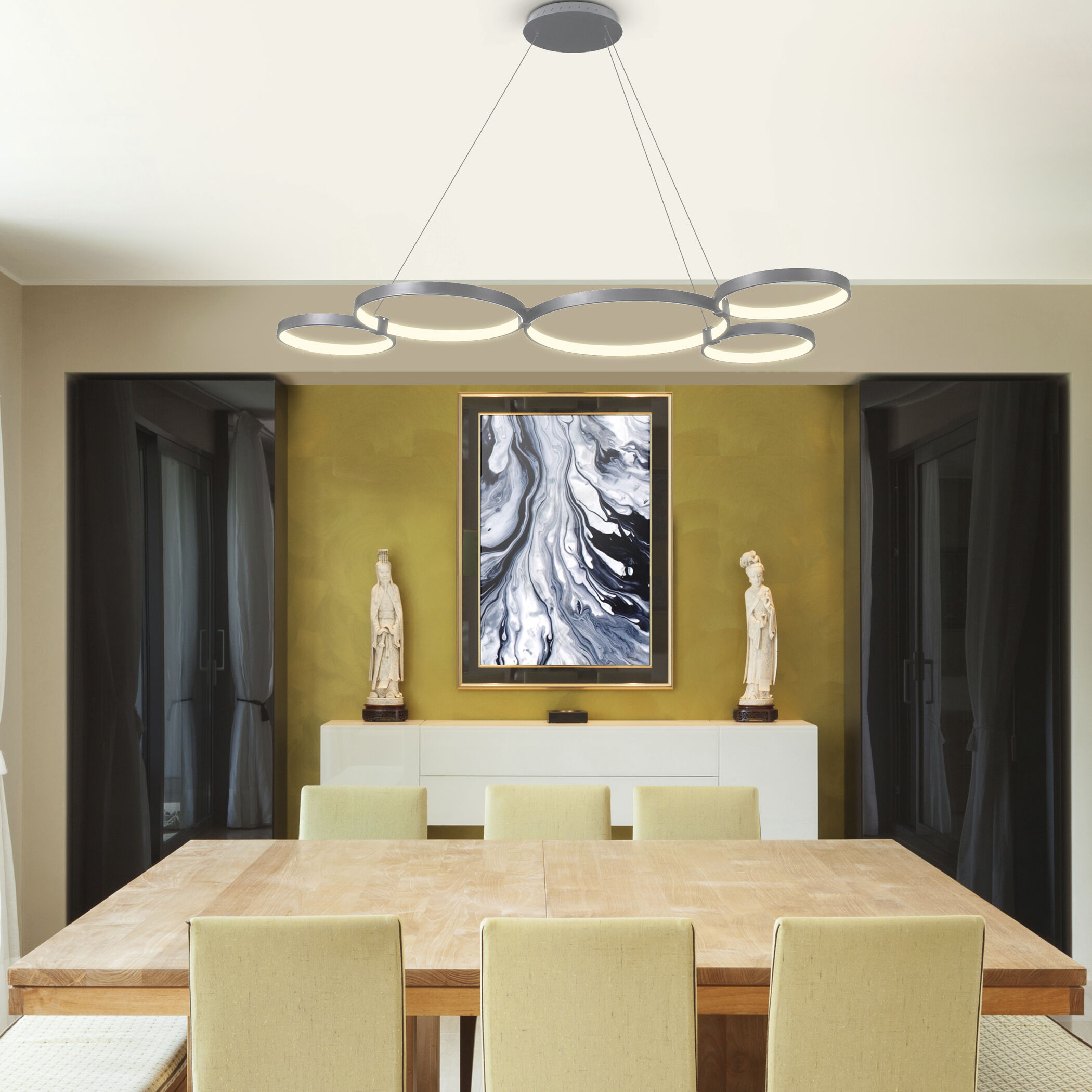 Capella 31.5 inch Silver Chandelier Ceiling Light