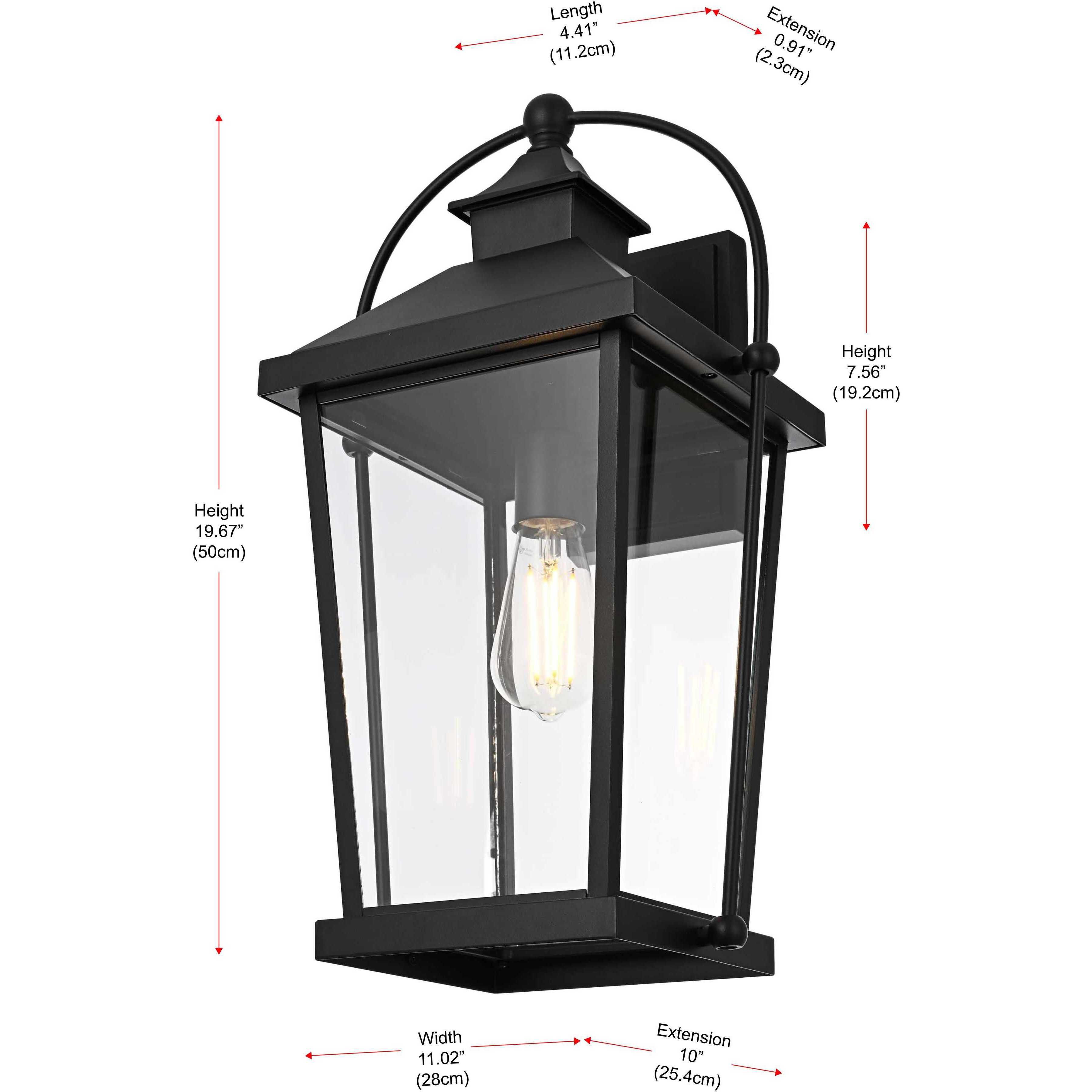 Luz 1 Light 20 inch Black Outdoor Wall Sconce