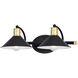 Akron LED 18 inch Matte Black and Natural Brass Bathroom Light Wall Light in 2