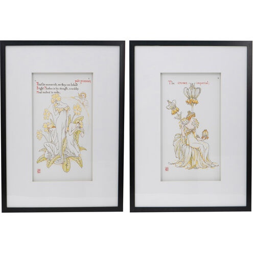 Smithsonian Black/White/Yellow Wall Art, Assorted Florals & Goddesses