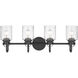 Kinsley 4 Light 28 inch Matte Black Vanity Wall Light