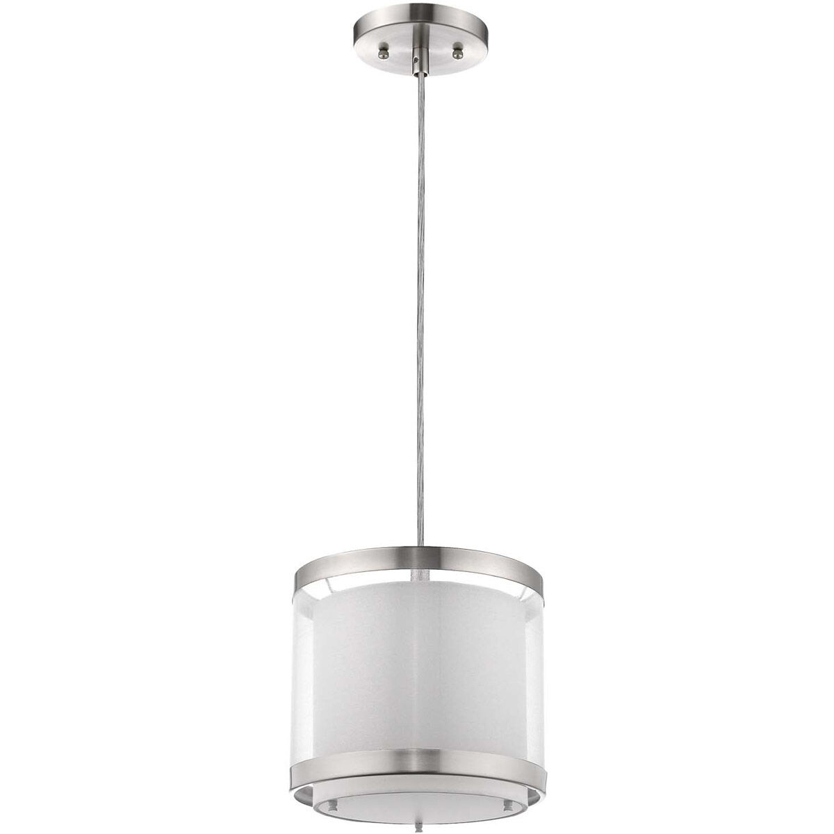 Lux 1 Light 8 inch Brushed Nickel Pendant/Semi-Flush Ceiling Light