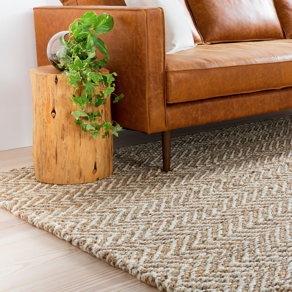 Reeds 63 X 39 inch Tan/Cream Rugs, Jute