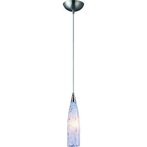 Lungo LED 3 inch Satin Nickel Multi Pendant Ceiling Light in Snow White Glass, Configurable