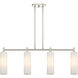 Downtown Urban Crown Point Island Light Ceiling Light in Polished Nickel, Matte White
