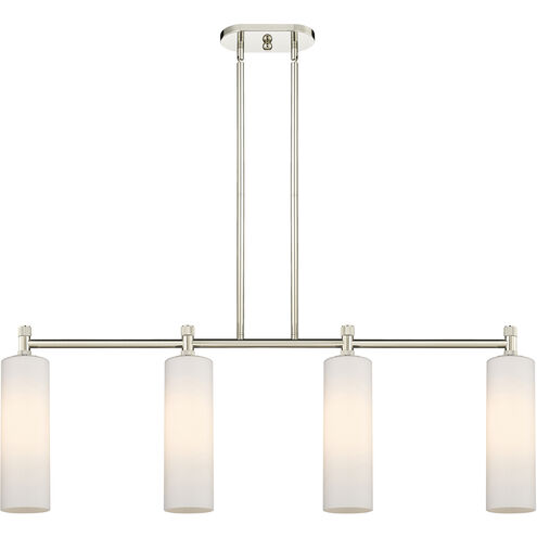 Downtown Urban Crown Point Island Light Ceiling Light in Polished Nickel, Matte White