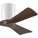 Atlas Irene-3H 42 inch Gloss White with Walnut Tone Blades Ceiling Mount Paddle Fan, Flush Mounted