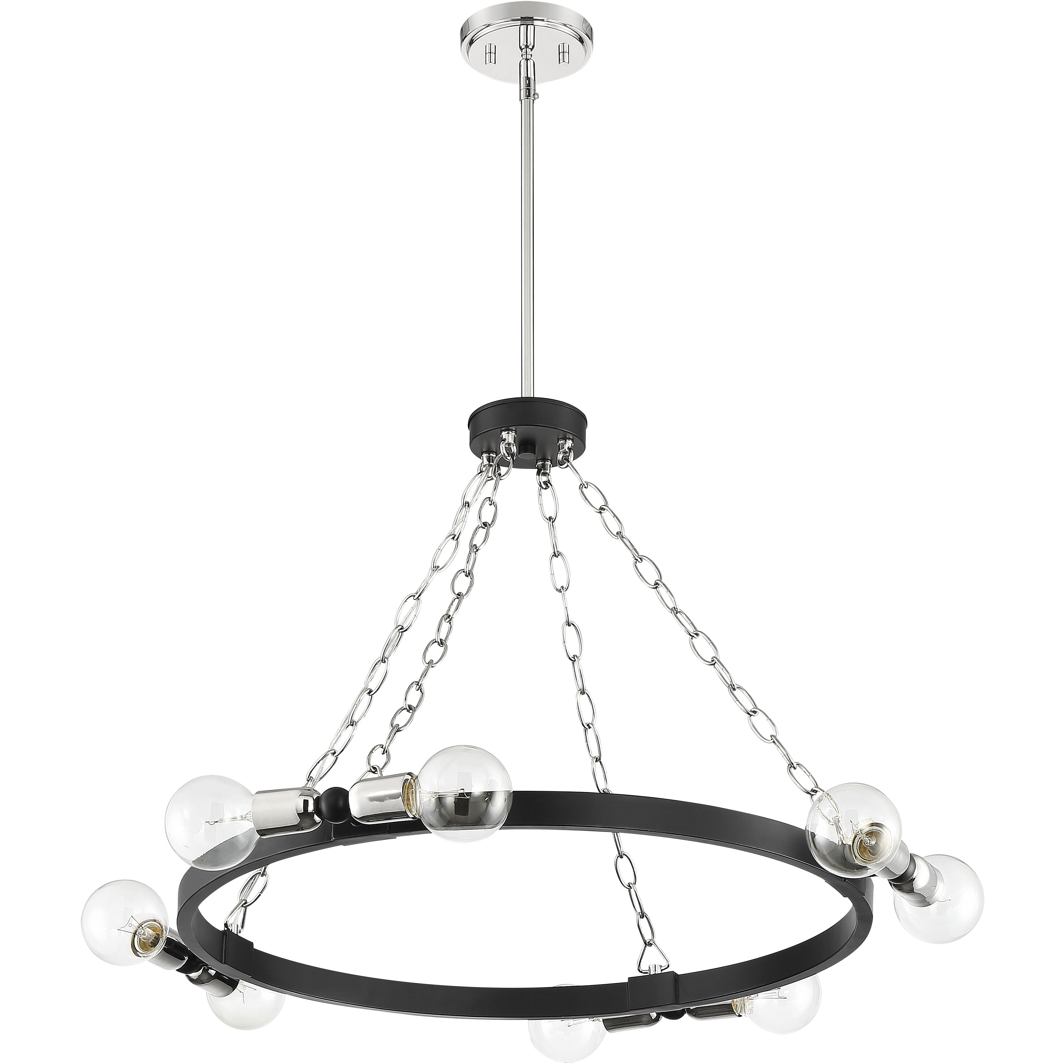 Huxton 8 Light 29.75 inch Black Chandelier Ceiling Light