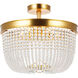 C&M by Chapman & Myers Summerhill 6 Light 16 inch Burnished Brass Semi Flush Mount Ceiling Light